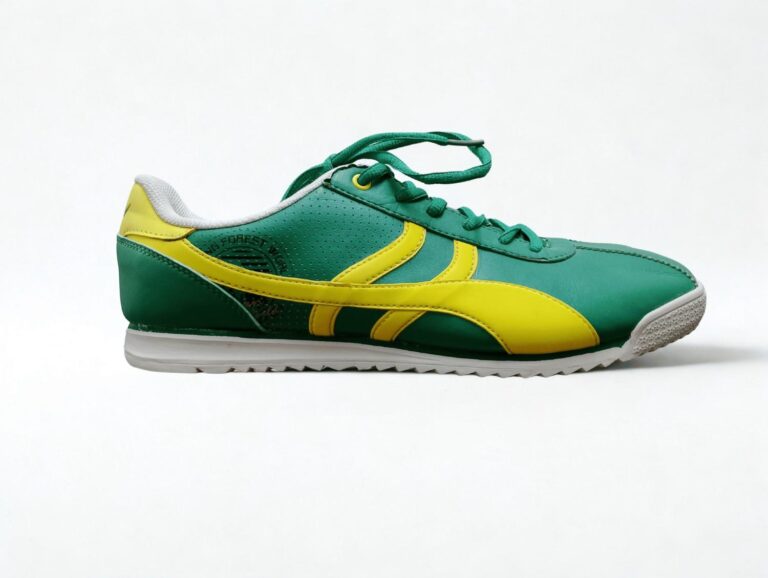 green & yellow performance trainer sneakers