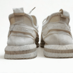 ivory knit performance sneakers with cushioned sole