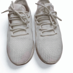 ivory knit performance sneakers with cushioned sole